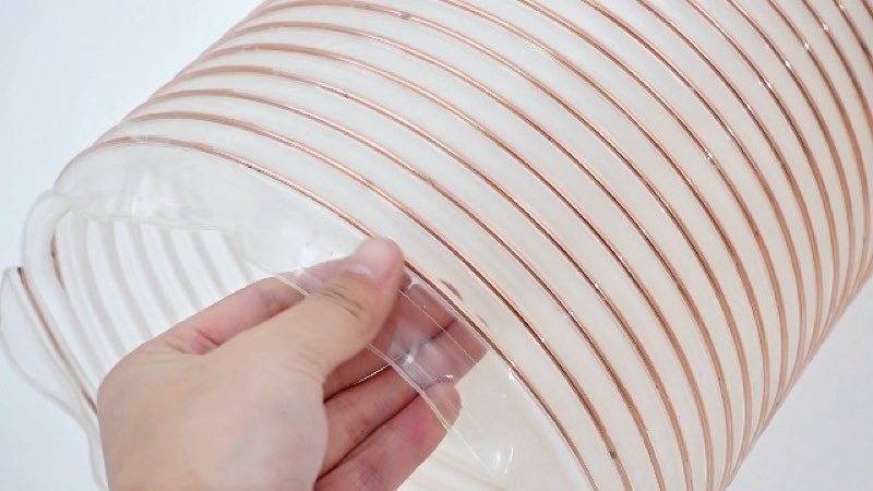 Pangda 8 in X 6 ft Clear Grass Catcher Lawn Vac Hose PU Flexible Leaf Vac Collection Lawn Mower Bagg