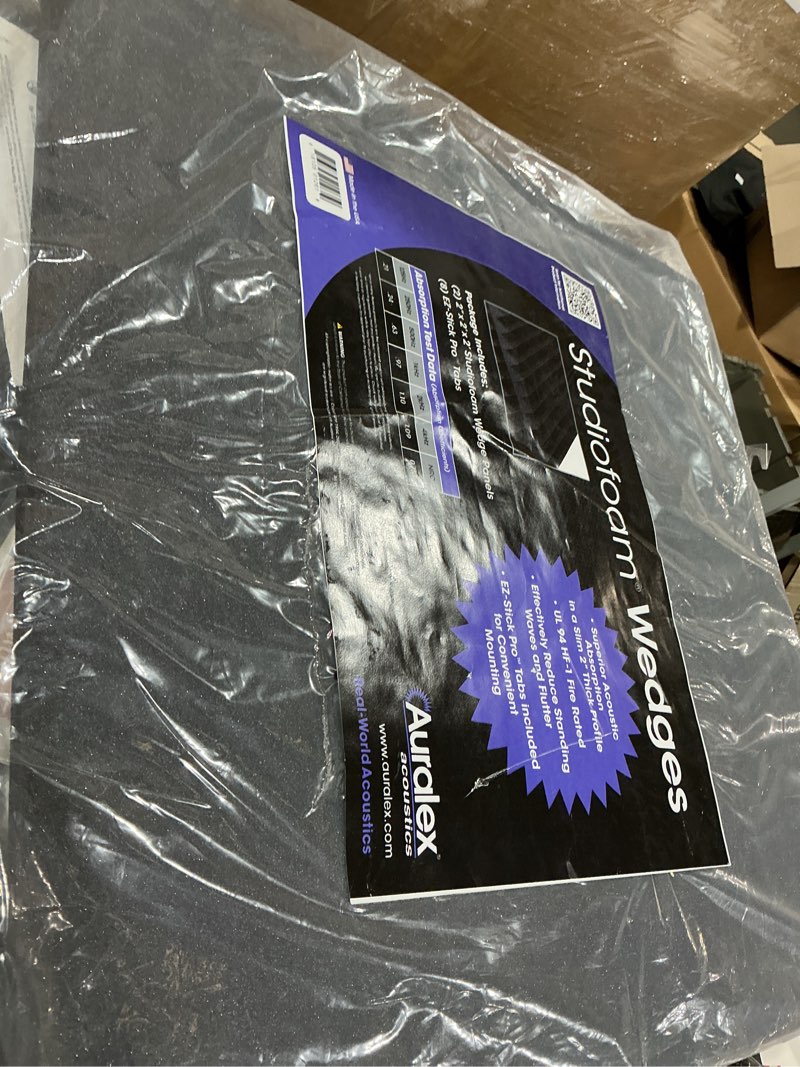 Condition photo showing Good Condition for auralex studiofoam wedge panels, 2-inch by 24-inch by 24-inch, pack of 2, charcoal 2"x24"x24" - 2 pack charcoal