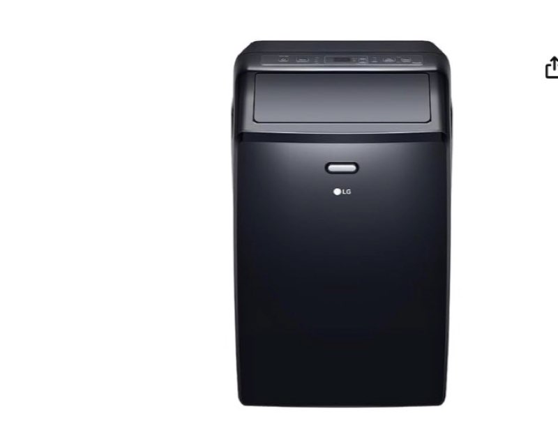 lg 10000 btu (doe) / (13500 ashrae) portable air conditioners cools 450 sqft easy install & wifi app remote eco-friendly, quiet medium & large room air conditioner ac unit home black lp1023bssm