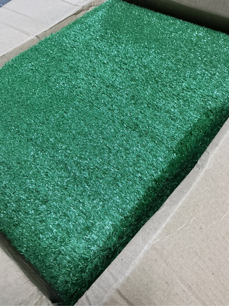 Condition photo showing Good Condition for garland rug artificial grass 9 ft. x 12 ft. large indoor/outdoor area rug green -lush green, durable, and low-maintenance for patios, lawns, and more green 9' x 12' (rectangular)