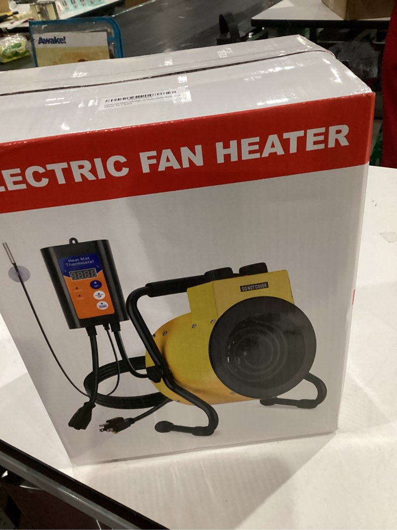 Condition photo showing Good Condition for Item similar)))))).     Greenhouse Heater with Digital Thermostat, Green House Heater for Plants,1500W Electric Grow Tent Heaters, Overheat Protection, Fast Heating for Green House, Flower Room, Yellow
