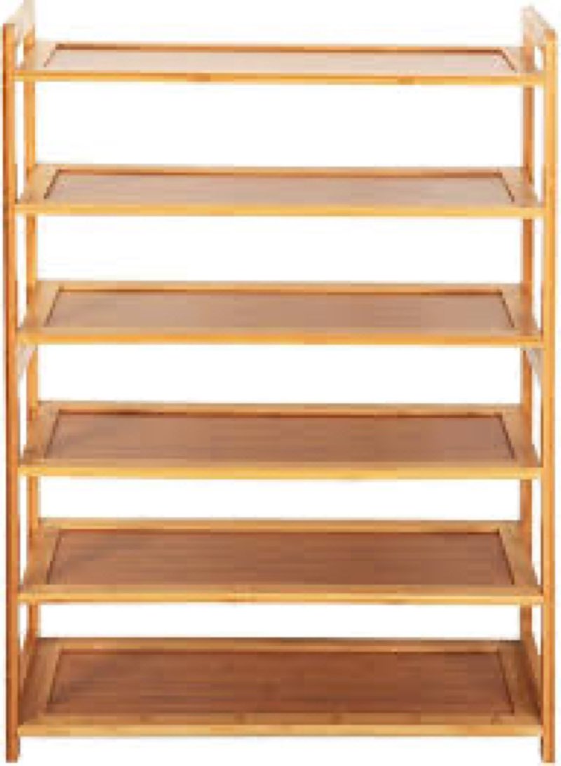 Eloplzxe Shoe Rack Bamboo Stackable Freestanding Wooden Shoe Storage Storage Rack Suitable for Narro