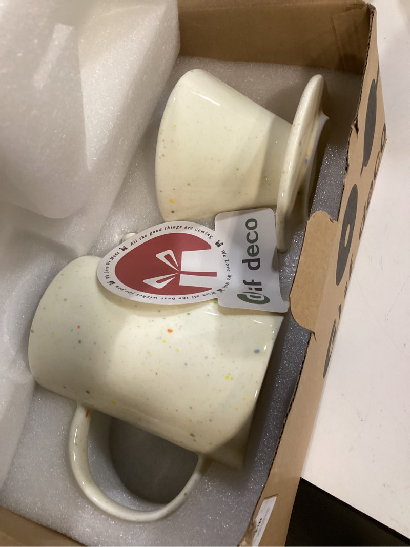 Condition photo showing New/Like New for dif deco pour over coffee maker set,ceramic pour over coffee dripper set with 20 count paper coffee filters,for home café restaurant camping,15.8 ounces(multi-color dot)