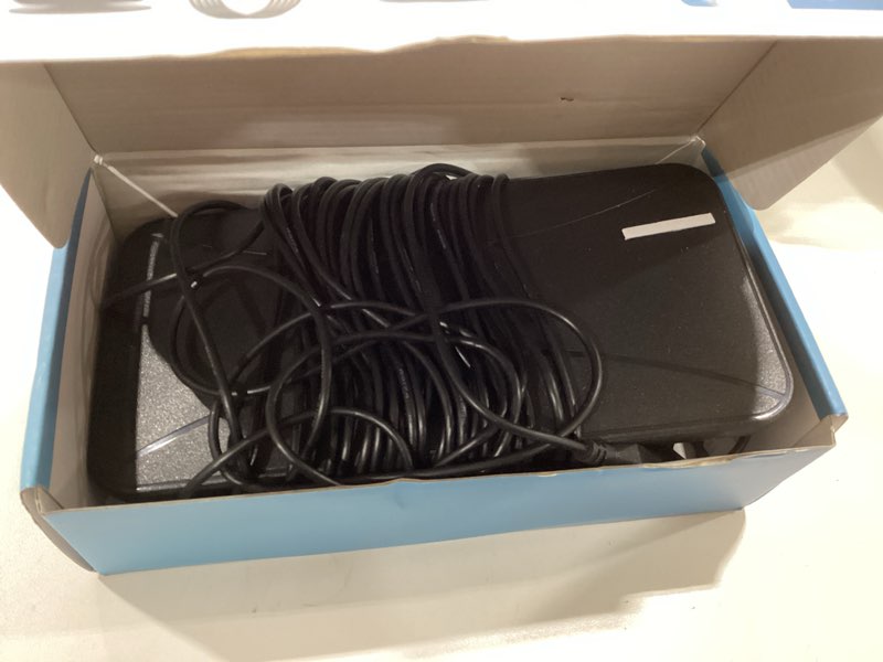 Condition photo showing As Is for 2025 TV Antenna, 999+ Mile Long Range TV Antenna for Smart TVs and All Older TVs, Indoor Outdoor Clear Digital Antenna with 4K 1080p Support - Coaxial 33FT Cable and Amplifier black Small