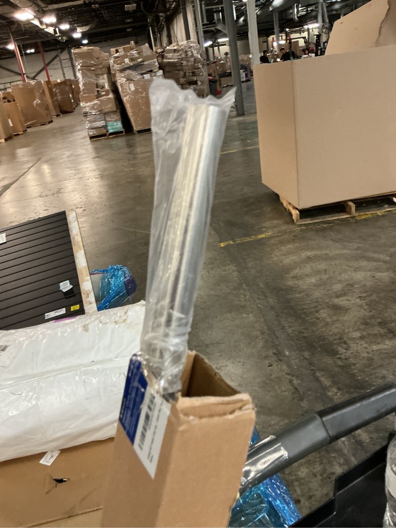 Condition photo showing As Is for artiwell 60" heavy duty straight shower rod with shower rod flange, permanent mount shower curtain rod with screws bracket, never rust stainless steel, window curtain and closet rod, brushed nickel