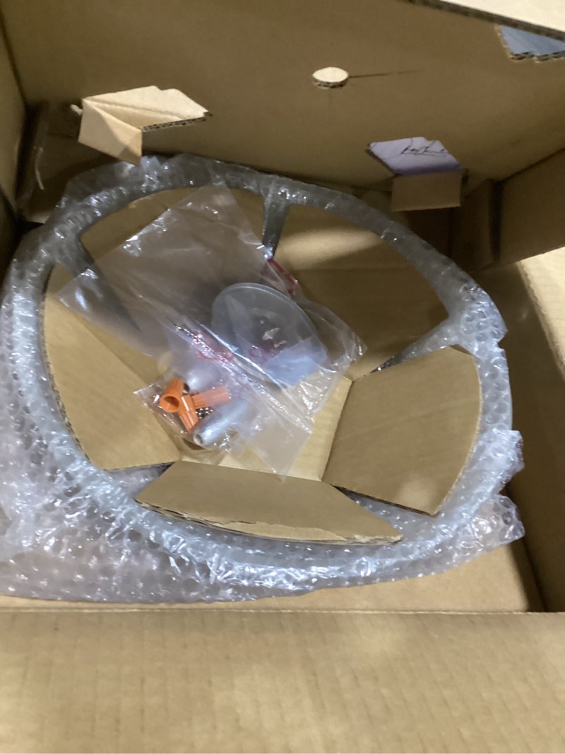 Condition photo showing New/Like New for Baquler 2 Pcs Light Ceiling Fan Lamp Kit with Finials & Brushed Nickel, 12 Inch Replacement Alabaster Glass Shade Ceiling Fan Classic Transitional Alabaster Glass Lamp Shade, Bulbs Not Included