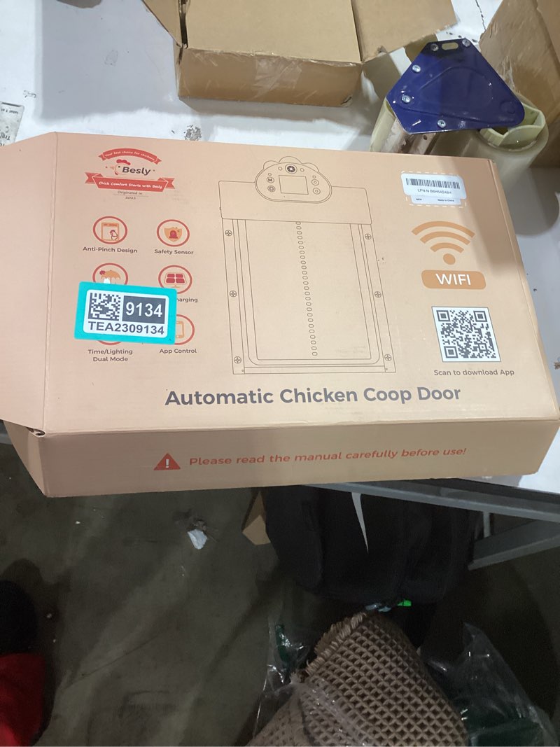 Condition photo showing Good Condition for Similar item Automatic Chicken Coop Door Solar Powered with XL Large Size 10.8?x 14.2? Auto Chicken Door Design with USB-C Charging & 3 Modes, Anti-Pinch & Aluminum Alloy Weather Proof