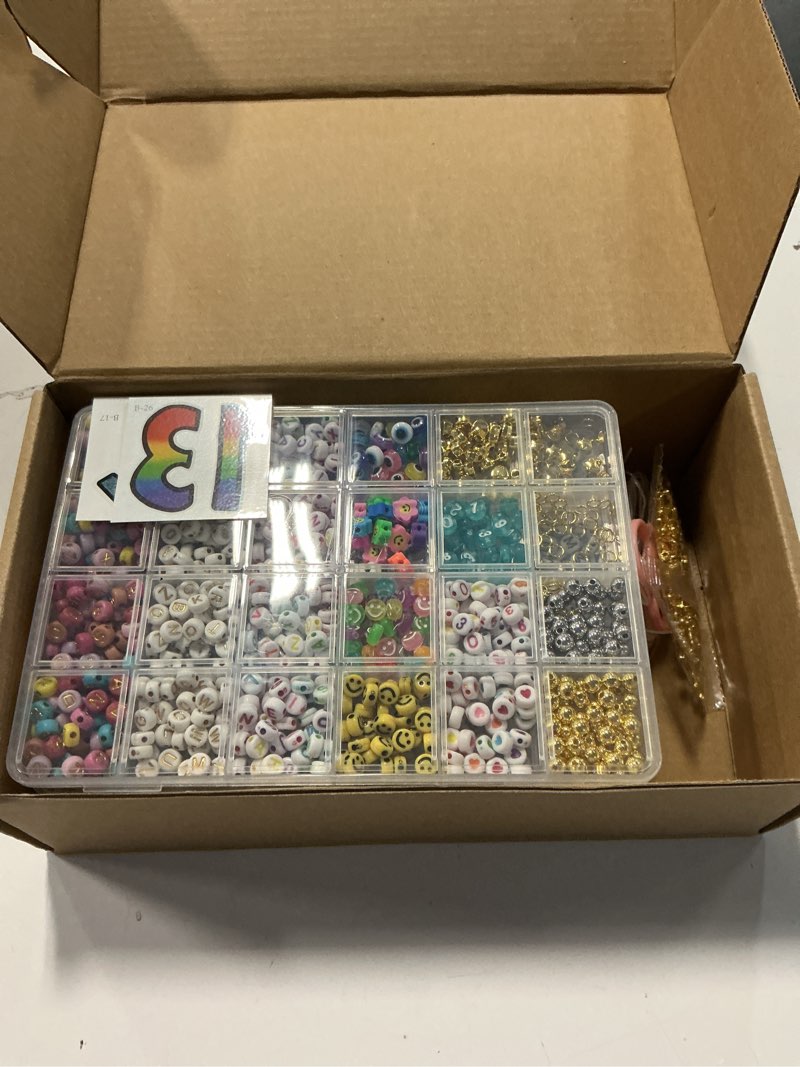 Condition photo showing New/Like New for Goldwise Adult Jewelry Making Bead Set – 4 Storage Boxes with 48 Colors Clay & Glass Seed Beads, Letter Beads and Jewelry Findings for Bracelets, Necklaces & Accessories 48 Colors - 4 Boxes