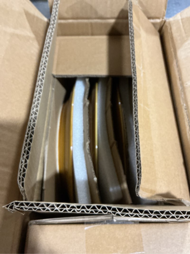 Condition photo showing Good Condition for LERATIO Ceramic Dinnerware Sets,Handcraft Embossed Stoneware Plates and Bowls Sets,Highly Chip and Crack Resistant | Dishwasher & Microwave & Oven Safe Dishes set,Service for 4 (12pc)-White Service for 4 (12pcs) Reactive White