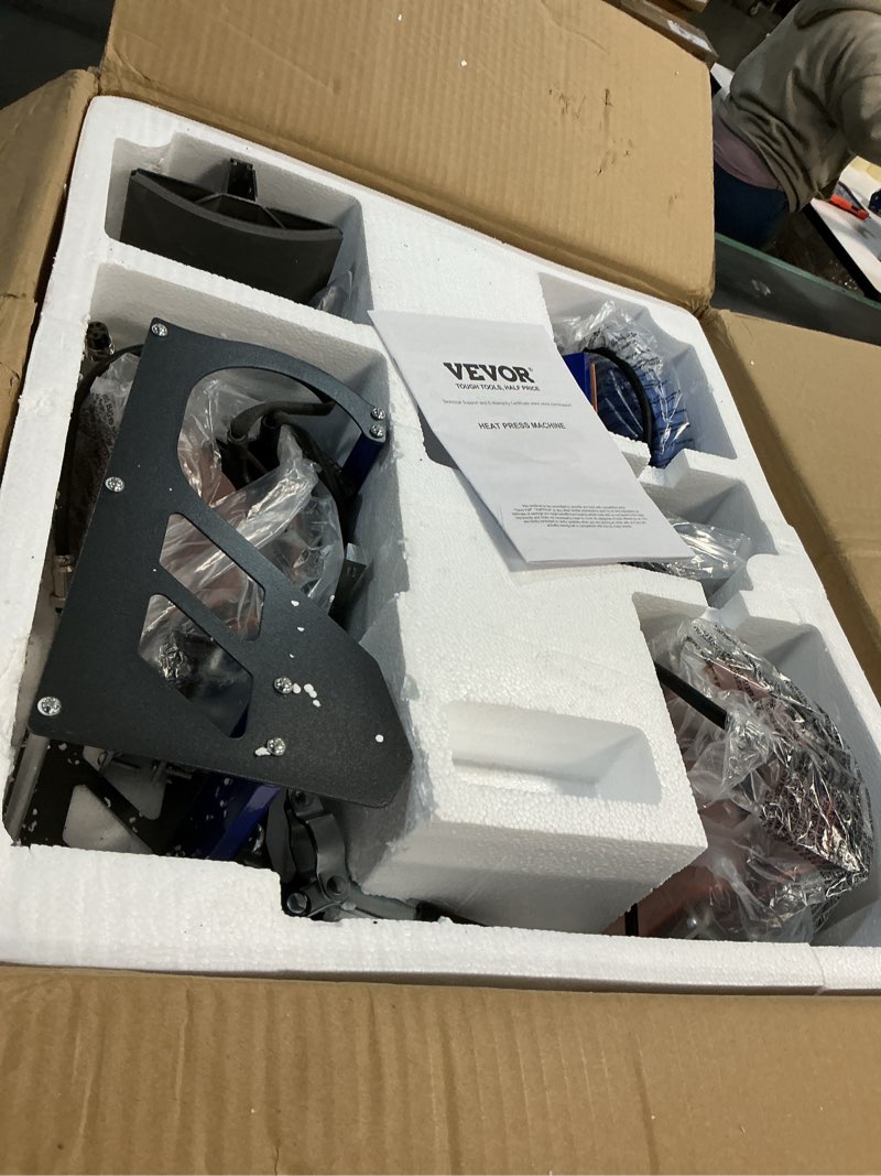 Condition photo showing Good Condition for VEVOR 8 in 1 Heat Press Machine 15x15 Inch, 360° Swing Away Shirt Press Machine - Digital Professional Heat Transfer Tshirt Press Machine, Sublimation Heat Press for T Shirts Hat Cap Mug Plate Blue Blue Pro-15x15
