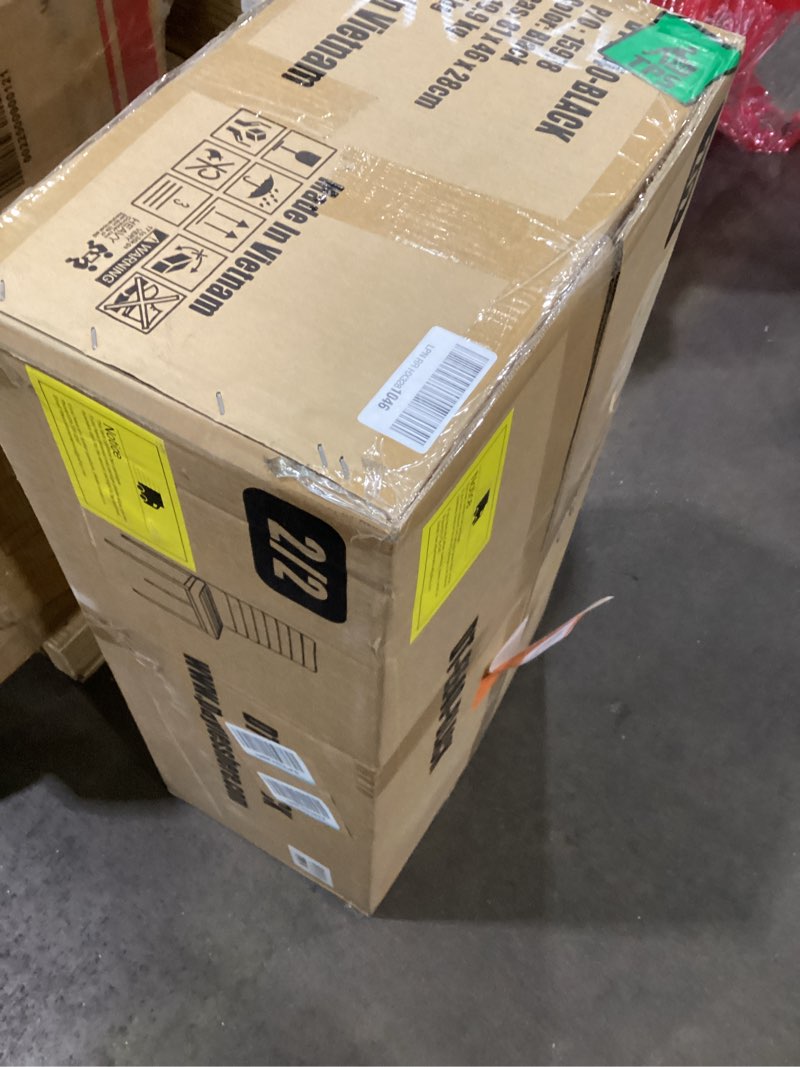 Condition photo showing As Is for Incomplete * missing table *FDW | Dining Table Set for 4 | 5-Piece Glass Black Dining Table | Kitchen Table with 4 Upholstered Chairs and Faux Leather Cushions | Space-Saving and Modern Design | for Dining Room, Easy to Assemble Black-glass