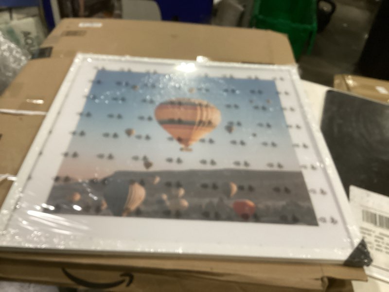 Condition photo showing As Is for 24x24 picture frame white with 20x20 mat, display photo 20x20 with mat or 24 x 24 without mat, wall hanging large 24x24 poster frame with shatter resistant plexiglass, white white 24x24 inch