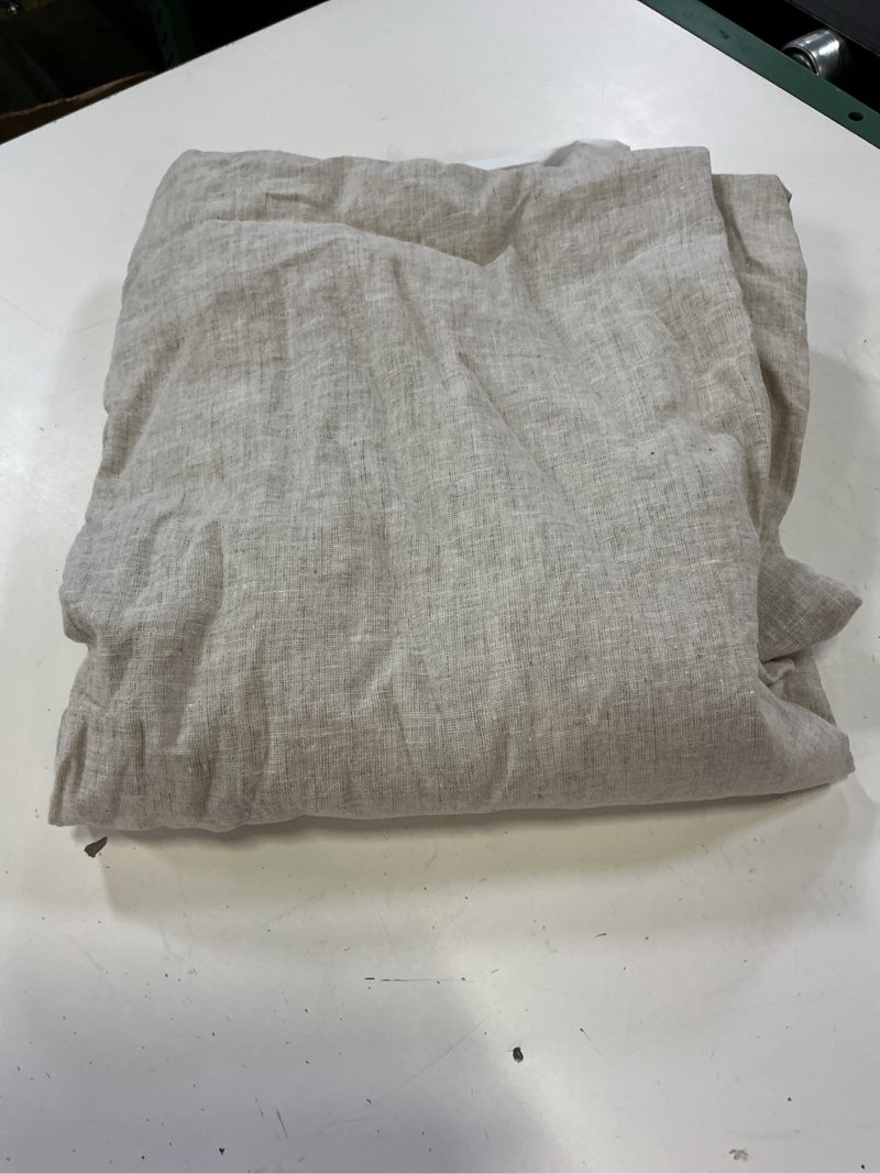 Condition photo showing Good Condition for european linen curtain - single panel, 48x96, flax