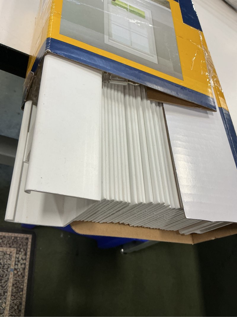 Condition photo showing As Is for LEVOLOR 2-in White Faux Wood Blinds 34-in x 64-in