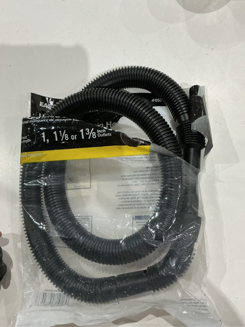Condition photo showing As Is for eastman 6-ft 1, 1-1/8, or 1-3/8-in od inlet x 1-in compression outlet polypropylene washing machine drain hose