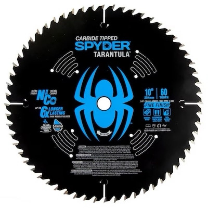 Spyder Fine Finish 10-in 60 -Tooth Fine Finish Tungsten carbide-tipped steel Miter/Table saw