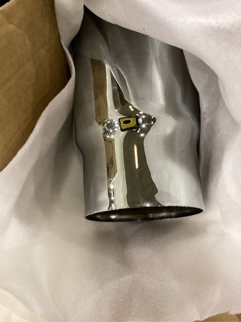 Condition photo showing Good Condition for chrome-plated stainless steel exhaust tip.  