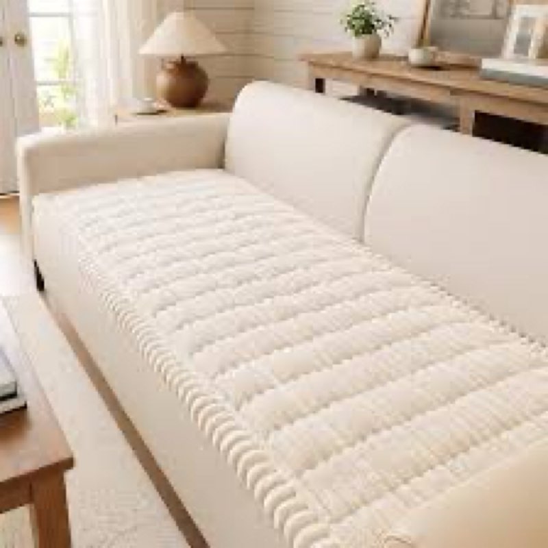 decoruhome fuzzy pet couch cover for dogs, non-slip sofa covers for 3 cushion couch, soft thick furn