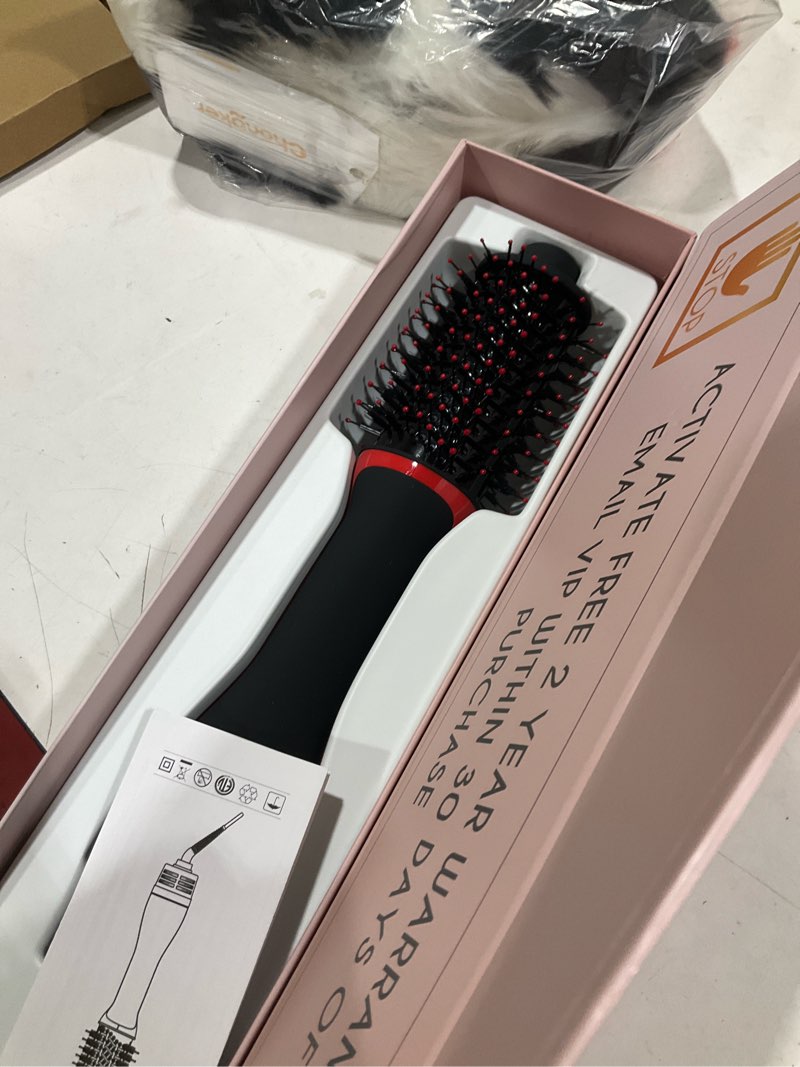 Condition photo showing Good Condition for umeely plus 2.0 hair dryer brush blow dryer brush in one, 2'' oval brush head hot air brush styler & volumizer with ionic technology, ntc smart temp control for smooth, frizz-free, shiny hair red/black