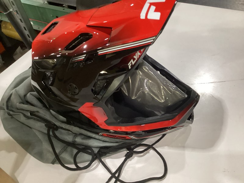 Condition photo showing Good Condition for fly racing rayce full-face mountain bike/bmx helmet – astm f1952 dh certified, cpsc 1203, ce en1078, poly-alloy shell, tfv ventilation, removable liner youth medium black
