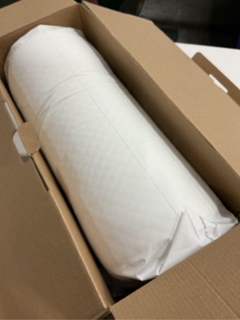 Condition photo showing New/Like New for am aeromax 32" king size contour memory foam pillow, cervical pillow for neck pain relief, neck orthopedic sleeping pillows for side, back and stomach sleepers king - 32lx16wx(5"-5.5")h white - soft