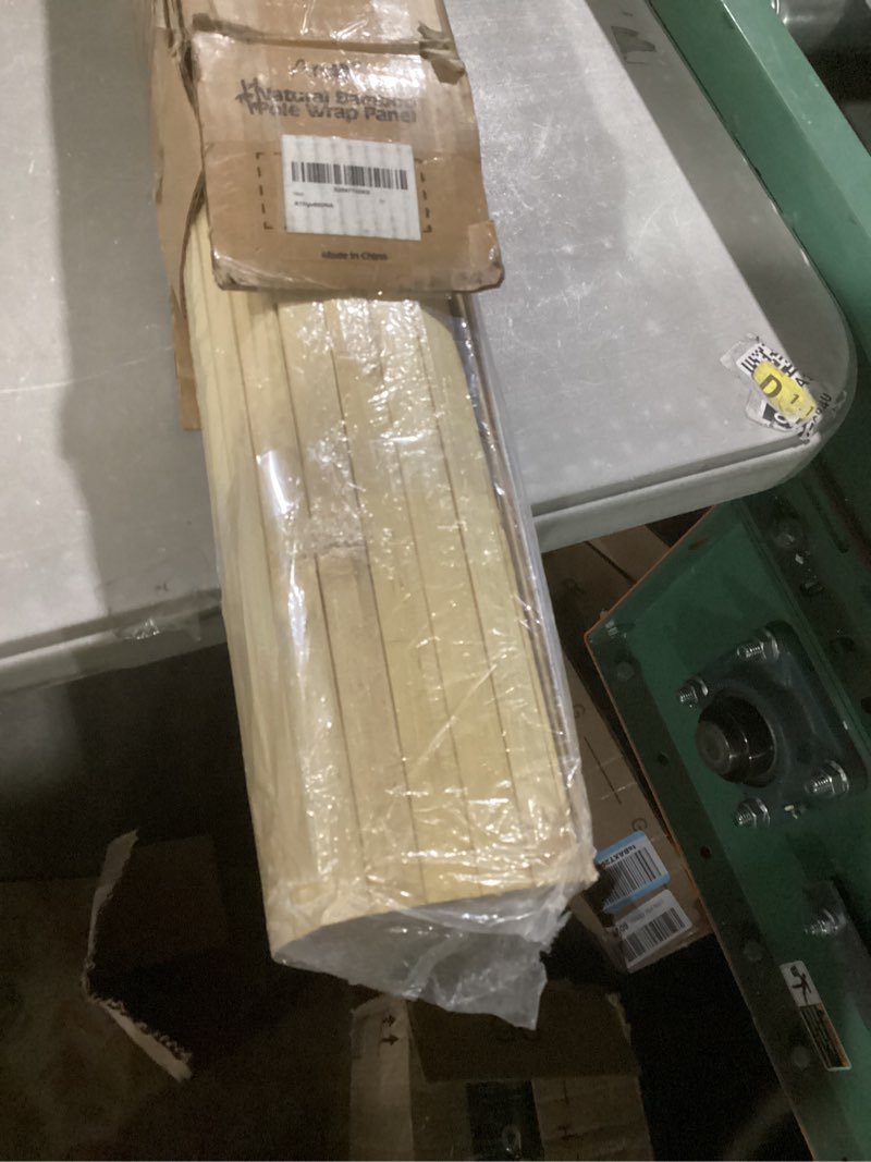 Condition photo showing Good Condition for Art3d Natural Bamboo Wall Panel for Interior Wall Decor, Renewable Pole Wrap Wainscoting Paneling for Wall Ceiling Furniture Cabinet Office, 48 x 96 Inch - Natural