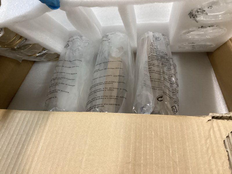 Condition photo showing Good Condition for 4-Lights Modern Crystal Chandeliers for Kitchen Island Mini Pendants Lighting Fixture LED Ceiling Light for Dining Room Living Room 6000K Gold 4-lights