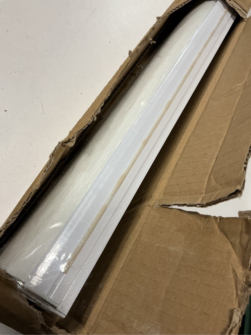 Condition photo showing Good Condition for 37" W x 72" H Cordless Light Filtering Roller Shade for Windows, Free Stop Windows Shades, Thermal Insulated Linen-Style Blinds for Home and Office, Modern Window Blind Color-Matched (White) 37"W x 72"H White