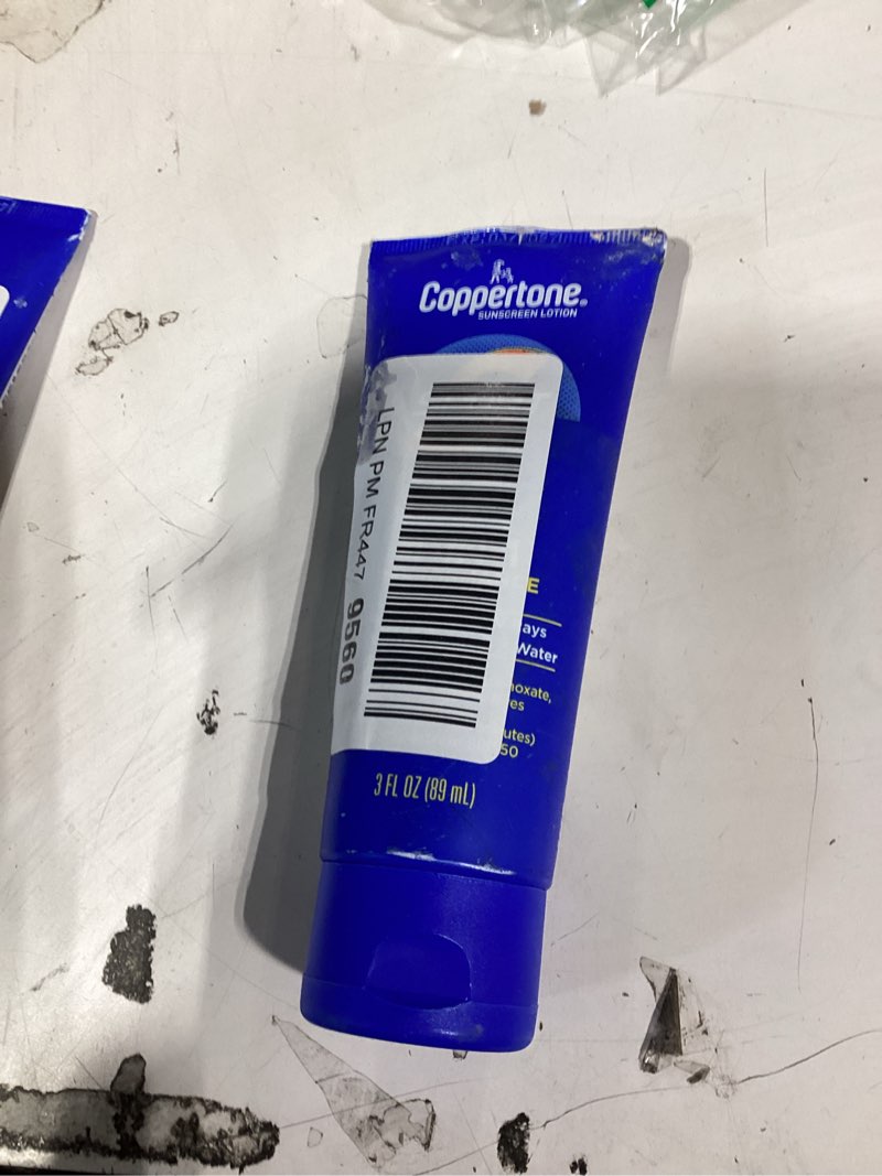 Condition photo showing As Is for coppertone sport sunscreen lotion broad spectrum spf 50 (3 fluid ounce) (packaging may vary) 3 fl oz (pack of 1) spf 50