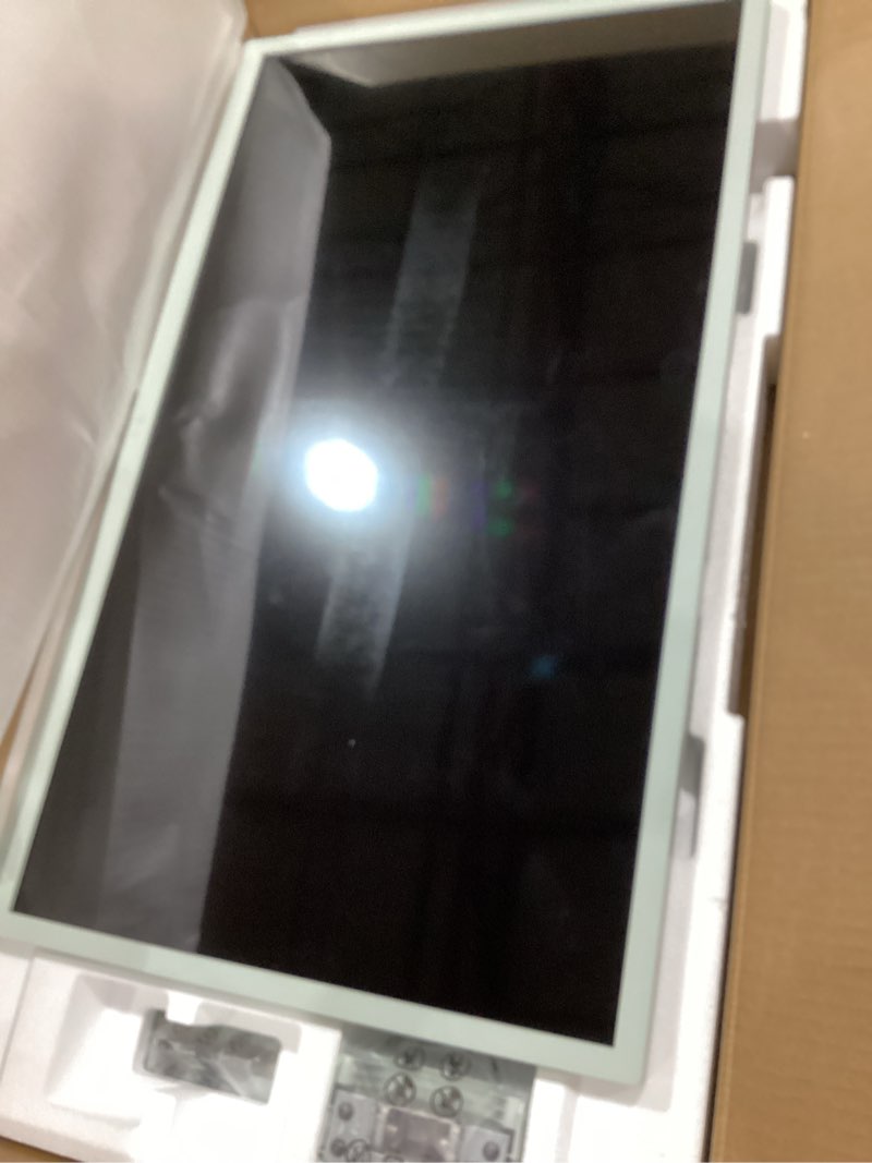 Condition photo showing As Is for dead screen as is!!!!      lg 32sr50f-g smart monitor 32-inch fhd (1920x1080) ips display, webos 23, hdr 10, x2 built-in speakers, airplay 2, screen share, bluetooth, thinq app, remote control, green 32-inch monitor only green