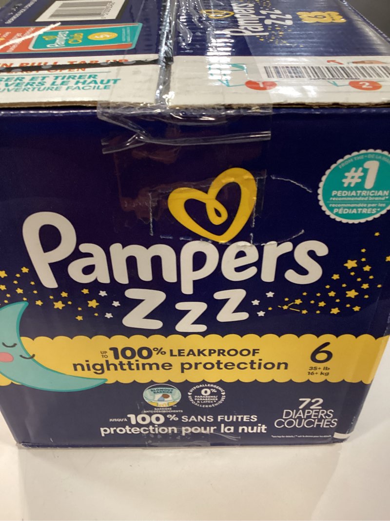 Condition photo showing New/Like New for pampers swaddlers overnight diapers - size 6 - 72ct