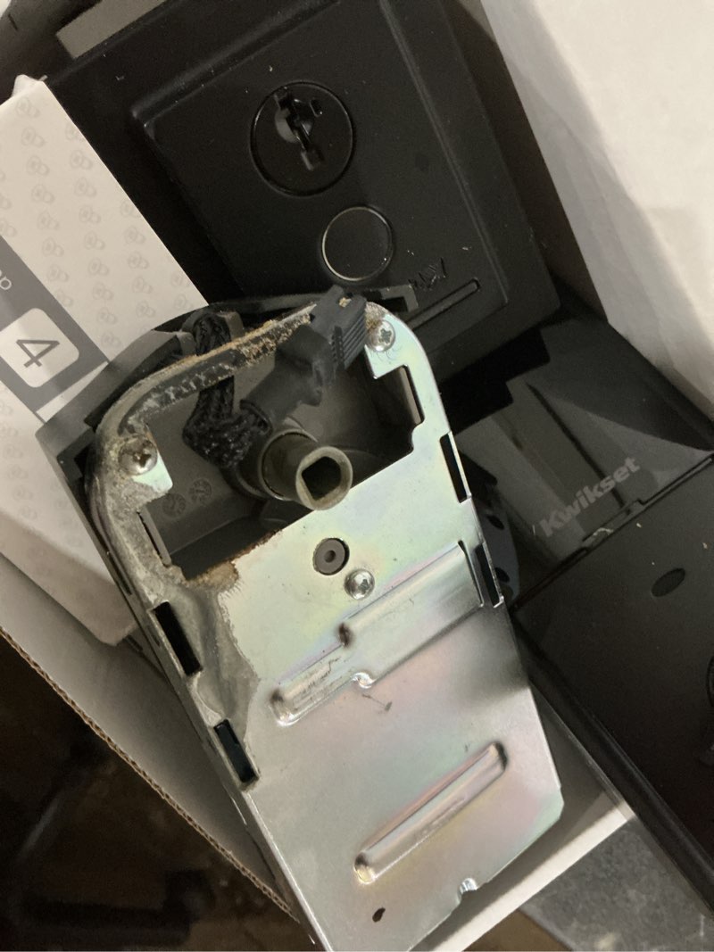 Condition photo showing As Is for halo touch matte black contemporary fingerprint wi-fi electronic smart lock deadbolt featuring smartkey security