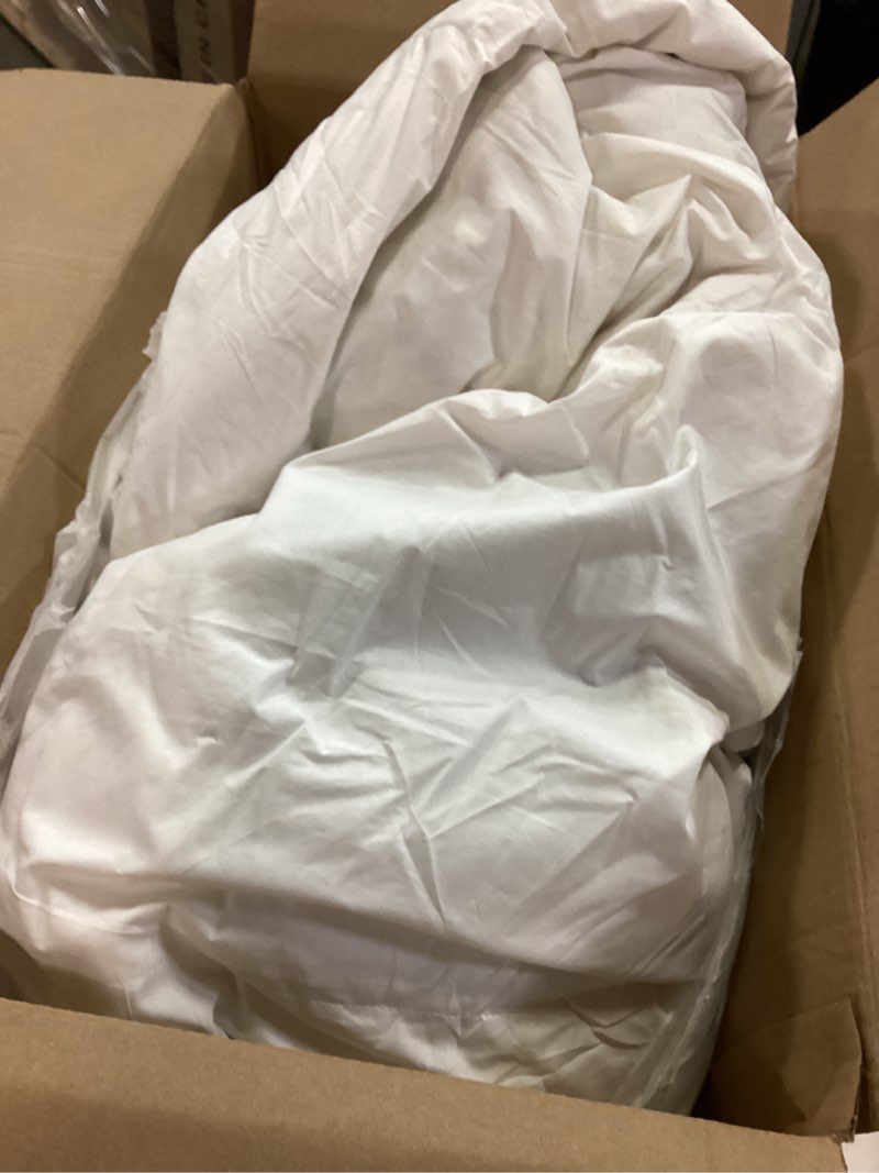 Condition photo showing As Is for APSMILE Lightweight Down Feather Fibers Comforter California King, Cooling Down Feather Fibers Duvet for Warm Weather -100% Organic Cotton Cover, Summer Duvet (Ivory White, 104x96) California King Ivory White / Lightweight