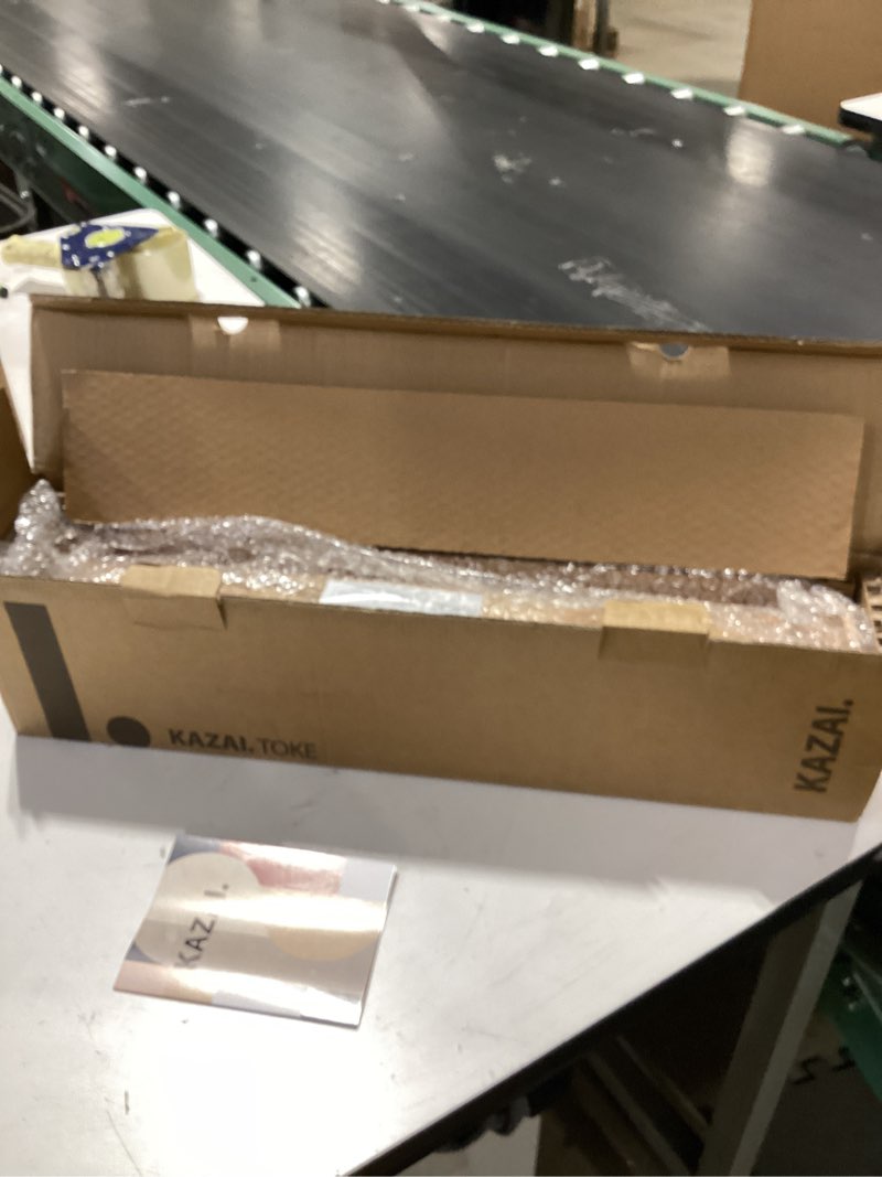 Condition photo showing New/Like New for Kazai. Wall-Mounted Coat Rack 'Toke' - Modern Design Coat Rack with Hidden Wall Hooks - Solid Wood Veneer Panel Coat Hanger - Oak 5 Hooks Oak