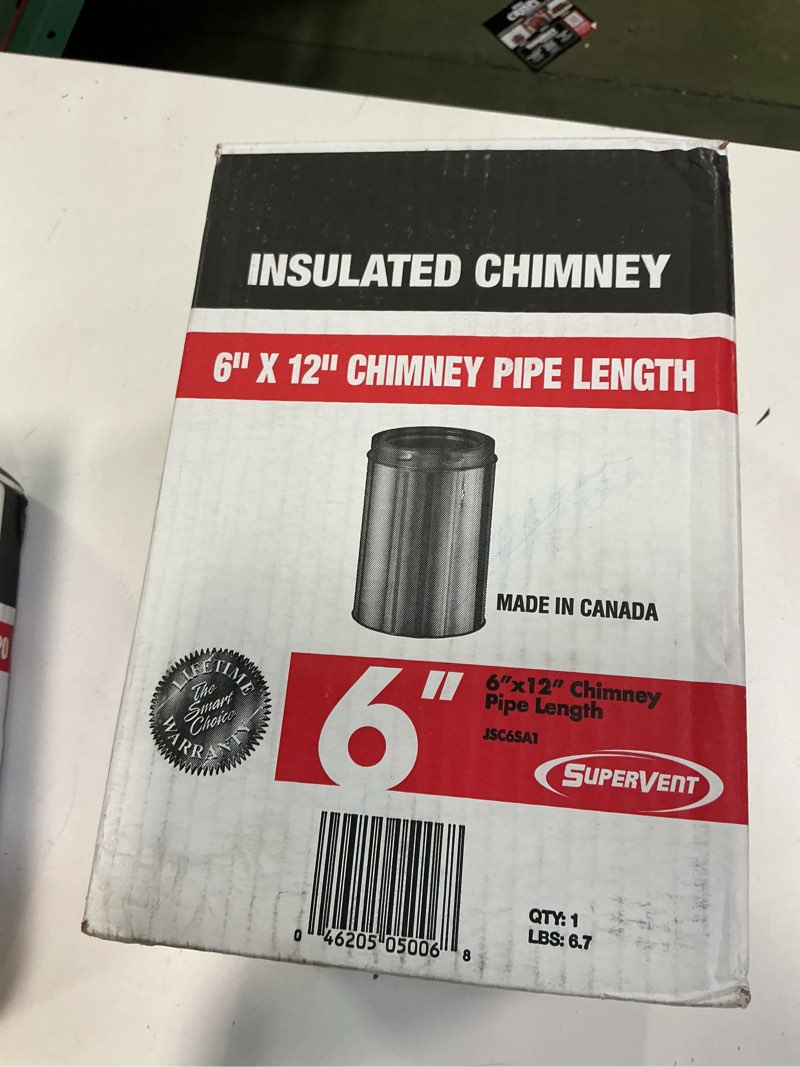 Condition photo showing New/Like New for SuperVent 6-in x 12-in Stainless Steel Chimney Pipe