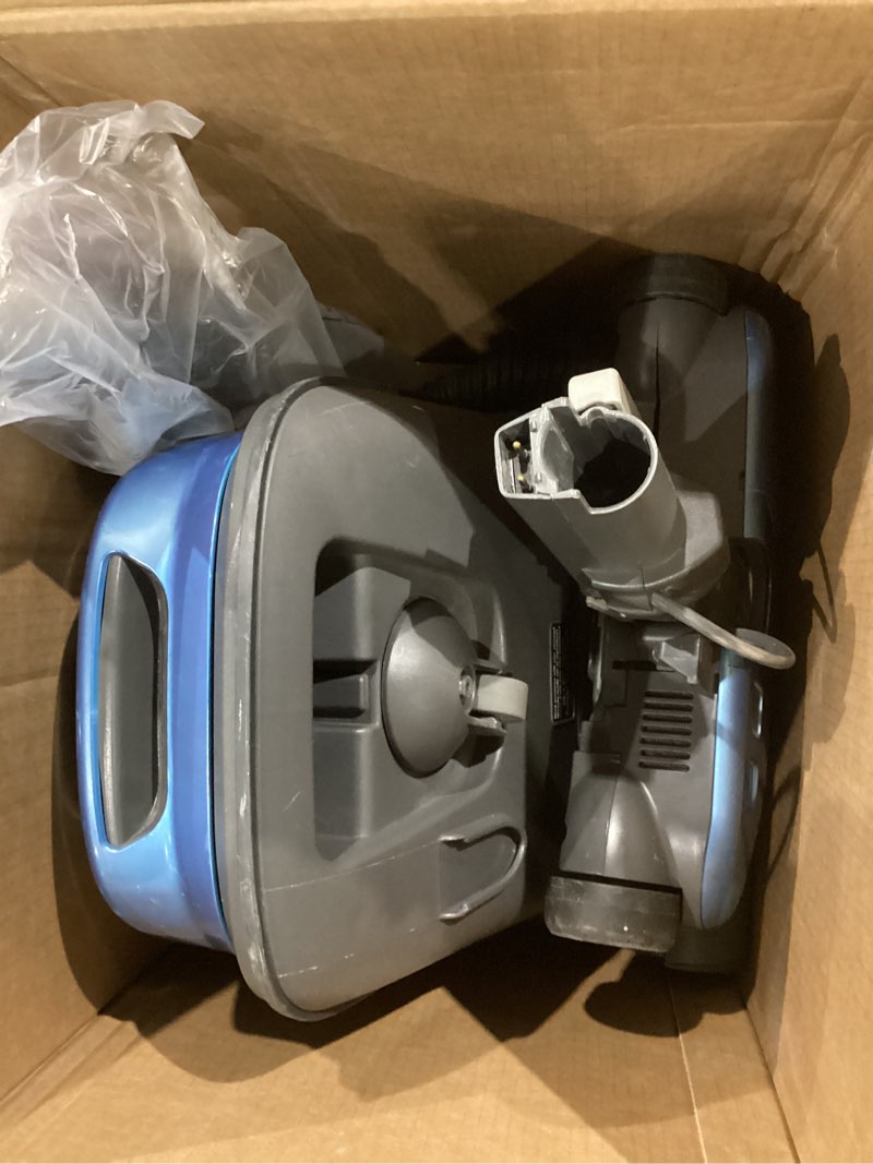 Condition photo showing As Is for kenmore bc3005 pet friendly lightweight bagged canister vacuum cleaner with extended telescoping wand, hepa, 2 motors, retractable cord, and 4 cleaning tools, blue