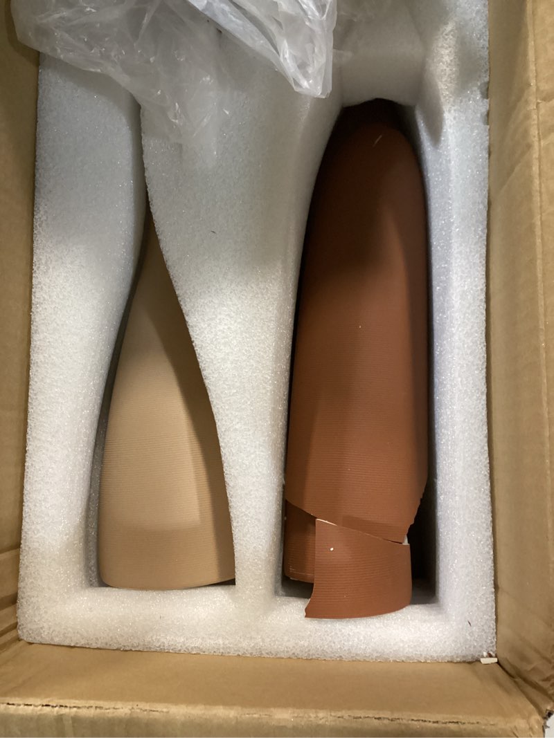 Condition photo showing As Is for Ceramic Vases Set of 3, Modern Boho Vases for Centerpiece Decor, Matte Minimalist Decorative Vases for Home Decor, Living Room, Bookshelf, and Entryway Table Decor (Multicolor-1)