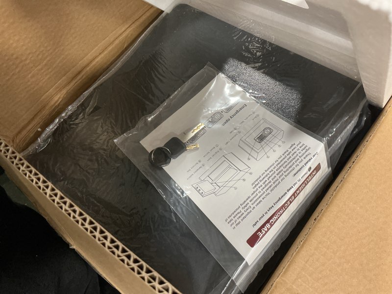 Condition photo showing Good Condition for 3.4 Cub Large Safes for Home Use Fire and Water Proof, Anti-Theft Digital Security Safe Box with Electronic Keypad and Key, Fire Proof Safe for Home Documents Firearm Medicine Money Valuables 3.4 CUFT