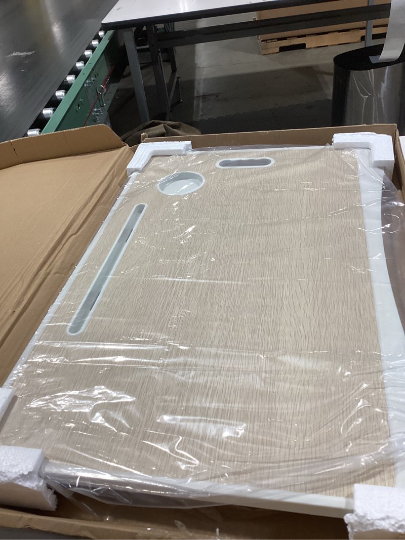 Condition photo showing Good Condition for Amaredom Laptop Bed Desk Tray Bed Table, Foldable Portable Lap Desk Notebook Stand Reading Holder with Storage Drawer and Cup Holder for Eating Breakfast on Bed/Couch/Sofa-White Oak