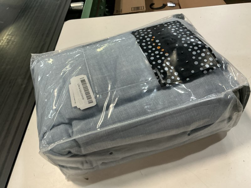 Condition photo showing Good Condition for west lake 90 inches length dusty blue pinch pleated 100 blackout curtain panels with liners,linen textured drapes for bedroom living room,energy efficient backtab hooks window treatment,40" wx90 lx2 40"w x 90"l (pack of 2) dusty blue