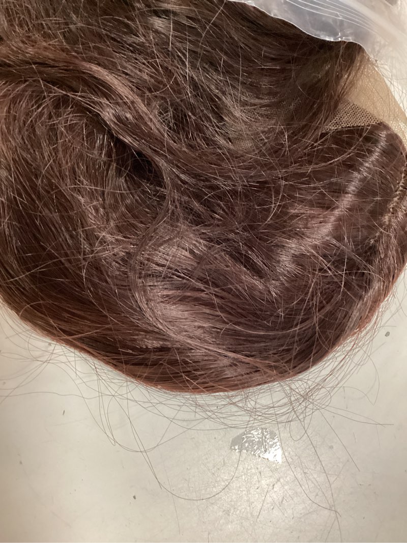 Condition photo showing As Is for deep wave lace front wigs pre plucked density 26 inch 13x6 hd dark brown curly frontal wigs heat resistant synthetic fiber human hair chocolate brown deep wavy glueless wig for women