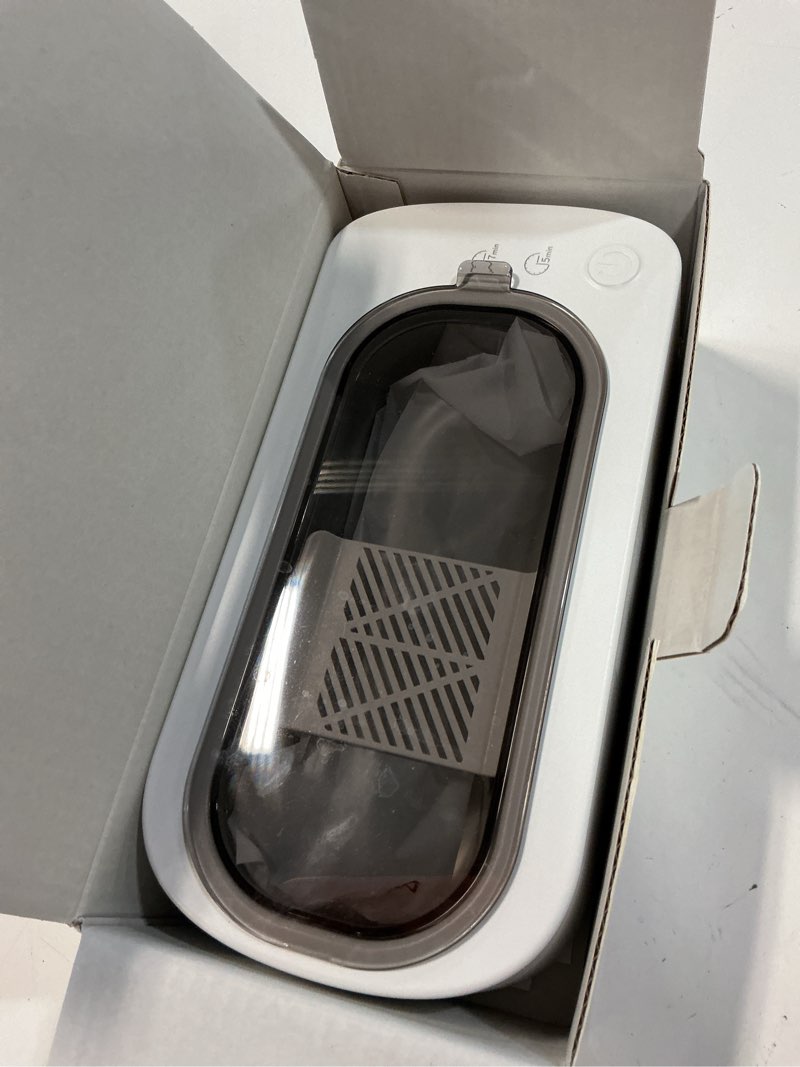Condition photo showing New/Like New for ultrasonic jewelry cleaner machine: 48khz ultra sonic cleaner for jewelry,eyeglass,rings,watch band,dentures,with dual cleaning modes,350ml 304 stainless steel tank,gift for wife,mom,daughter white