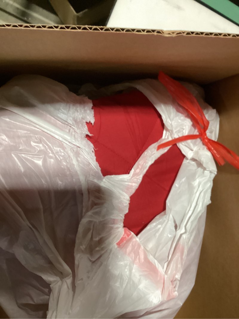 Condition photo showing As Is for downluxe King Size Comforter Set - Red and Black King Comforter, Soft Bedding Sets for All Seasons - 3 Pieces - 1 Comforter (104"x92") and 2 Pillow Shams(20"x36") Black/Red King