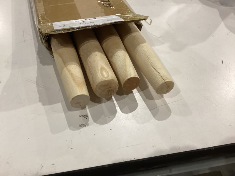 Condition photo showing As Is for menkxi 4 pcs wooden shovel handle replacement 41" (104cm) for long d handle shovels garden tool, 1-1/2" diameter 4 41"