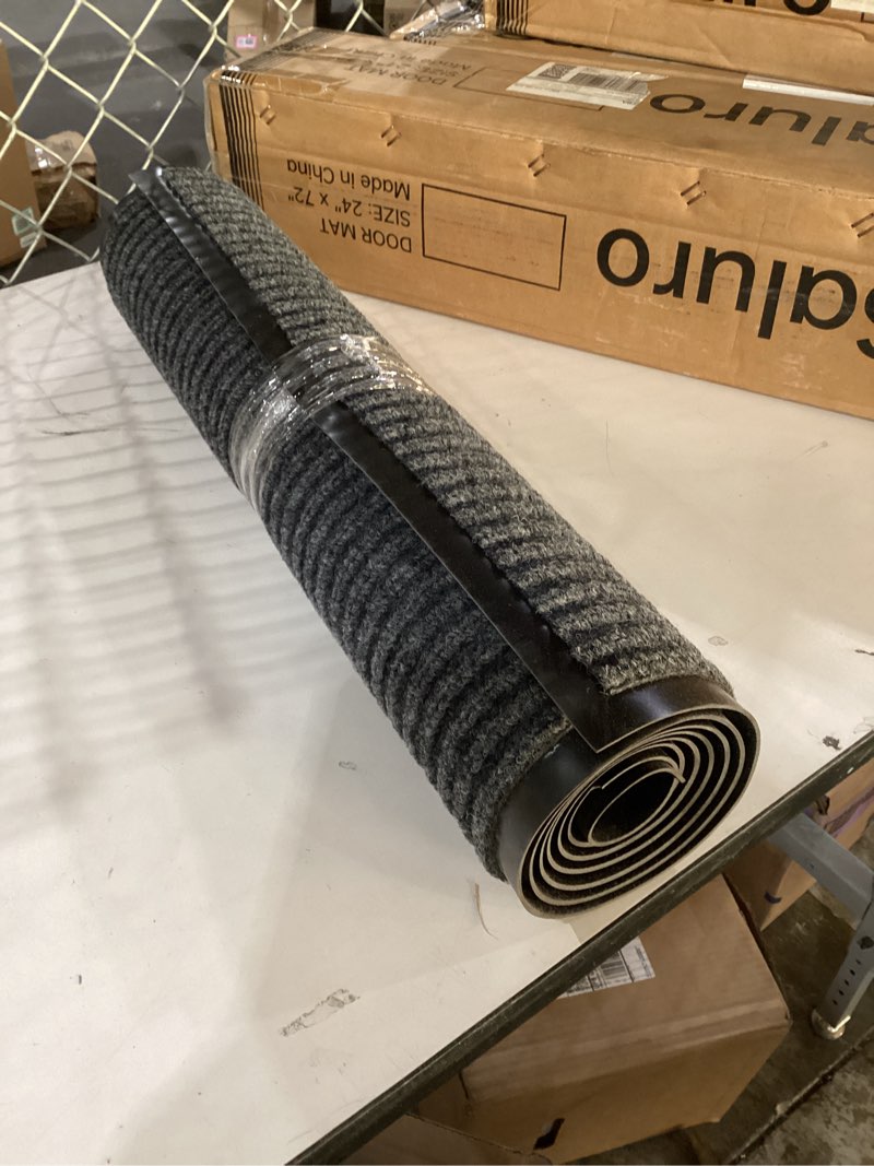 Condition photo showing New/Like New for Front Door Mat, Heavy Duty Indoor Outdoor Entrance Door Mat, 72" x 24" Commercial Door Mats for Entryway, Durable Non-Slip Rubber Backing, Low-Profile Welcome Mats for Entry, Gray 24" x 72"