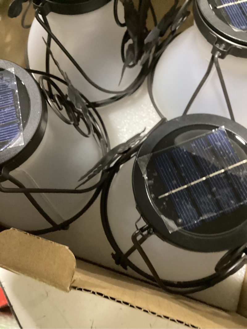 Condition photo showing Good Condition for solar lanterns outdoor waterproof hummingbird hanging solar lantern outdoor garden decoration gifts for mom grandma flickering flame lights 4 packs