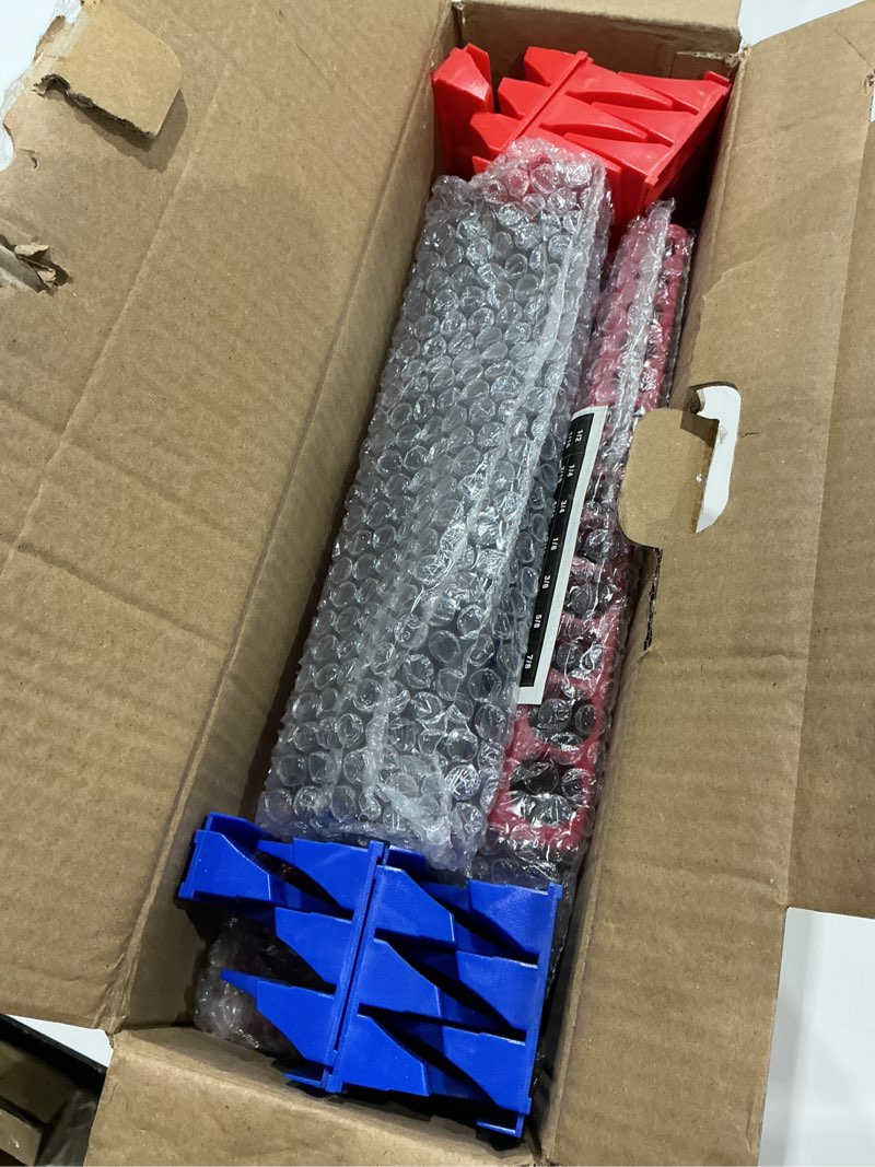 Condition photo showing Good Condition for magnetic socket organizer set, 8pcs socket holder with 6 socket trays & 2 wrench racks, metric & sae tool box organizer 1/4", 3/8", 1/2" for garage, toolbox, workbench(socket, wrench not included) m blue and red