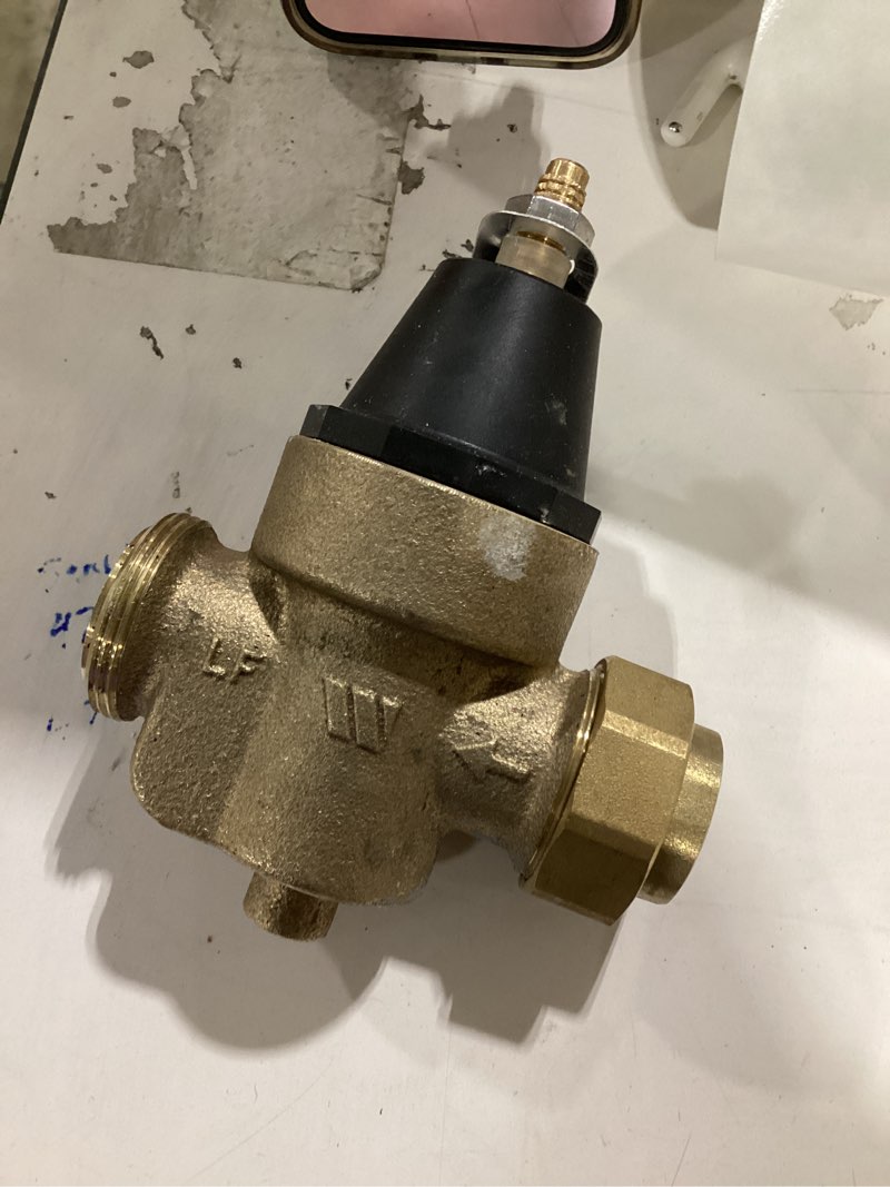 Condition photo showing As Is for Zurn Wilkins 3/4-in PEX Bronze Pressure regulator valve