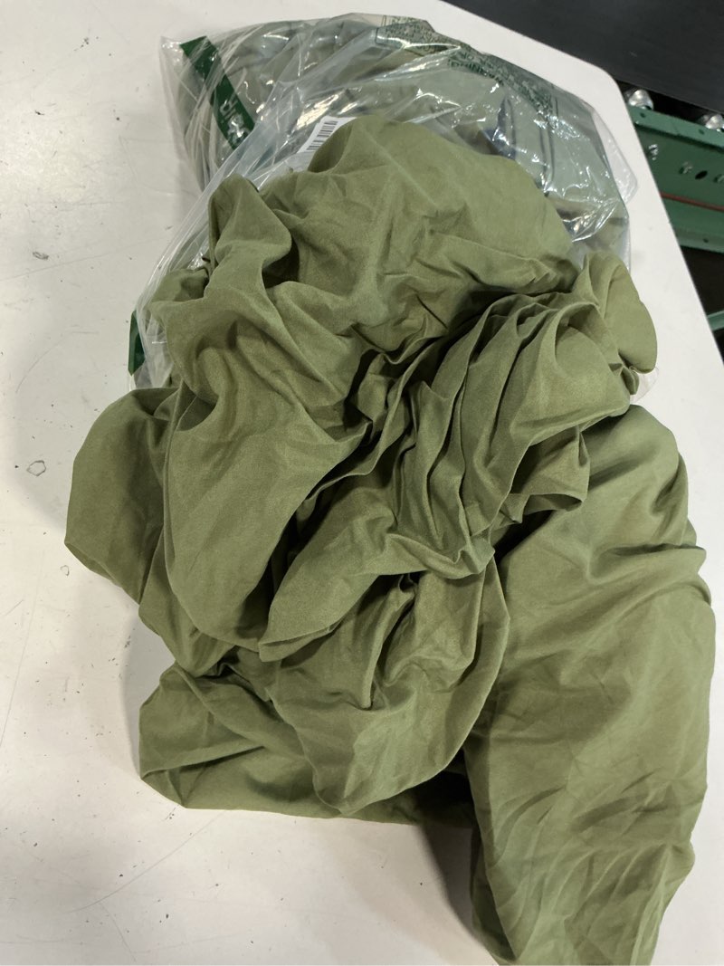 Condition photo showing As Is for extra deep king sheet set - 6 piece breathable and cooling sheets - hotel luxury bedding for women, men, kids & teens - easy & secure fit - soft, wrinkle free & comfy - extra deep pockets - sage green 15 - sage green king