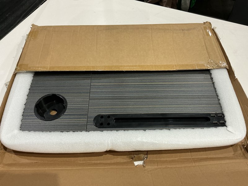 cloudtrip plus xl adjustable laptop desk with light, usb port, ipad holder, drawer storage - larger 